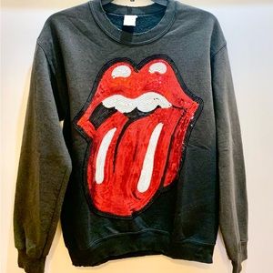 EXCLUSIVE MADEWORN ROLLING STONES SEQUIN SWEATSHIRT-Size Small